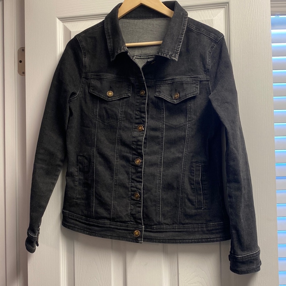 Black denim jacket